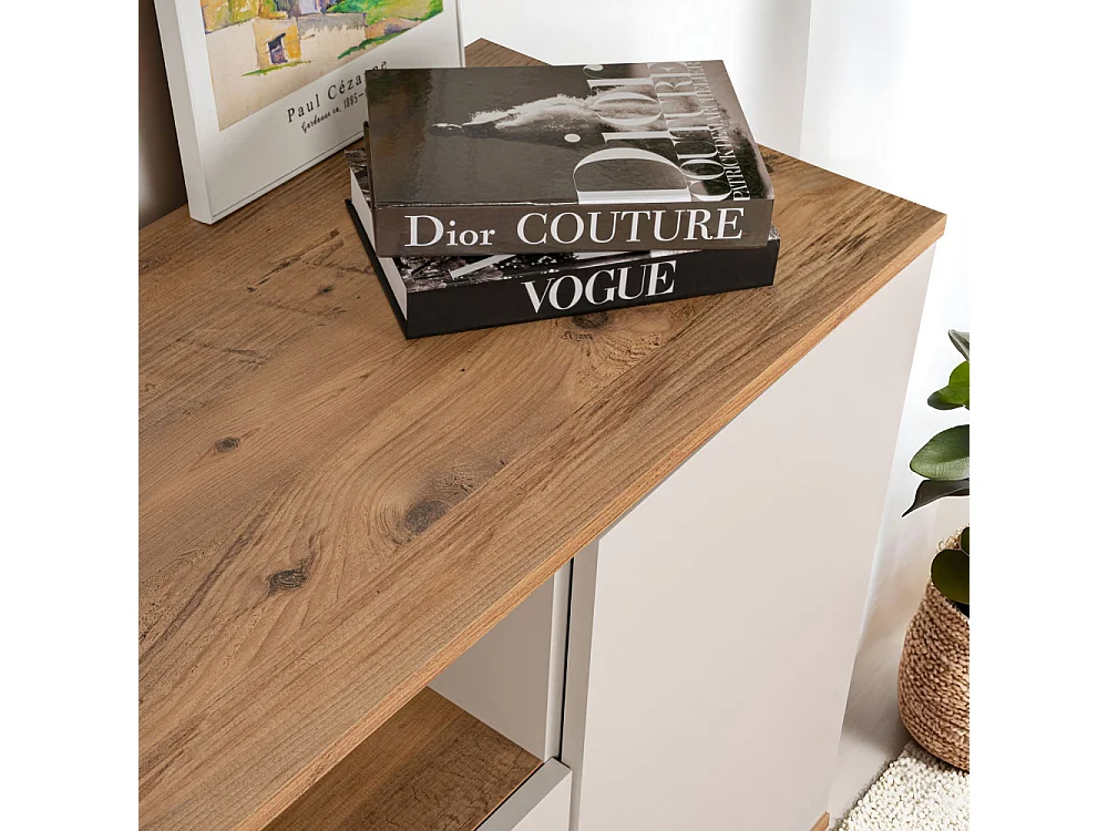 Fritz - Buffet 4 portes en bois L180cm - Beige