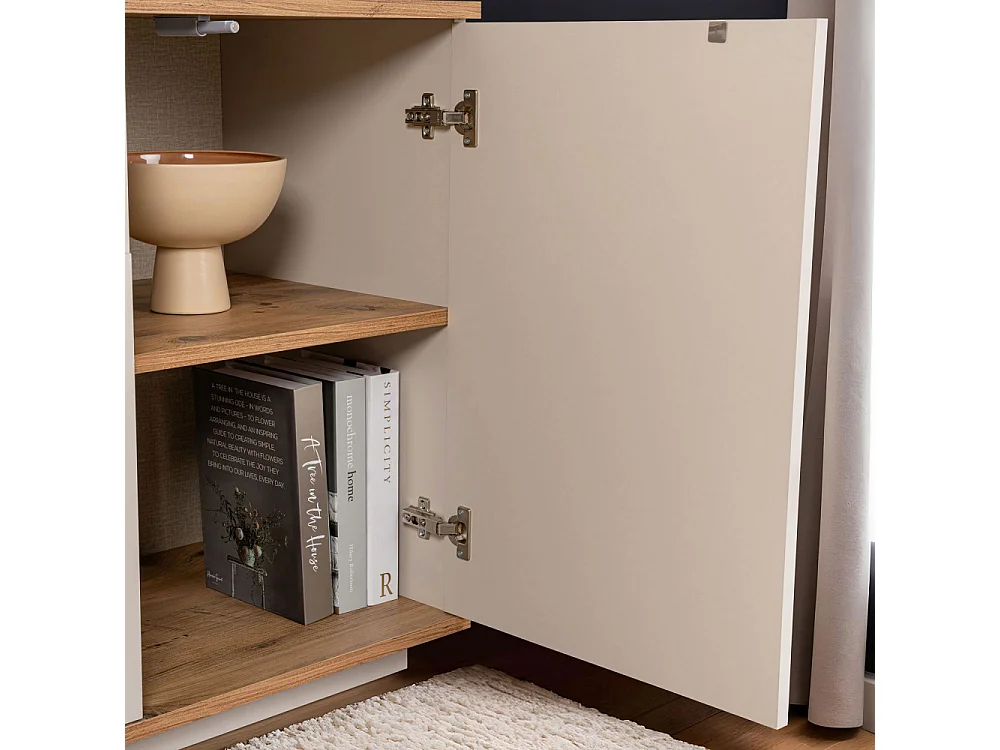 Fritz - Buffet 4 portes en bois L180cm - Beige