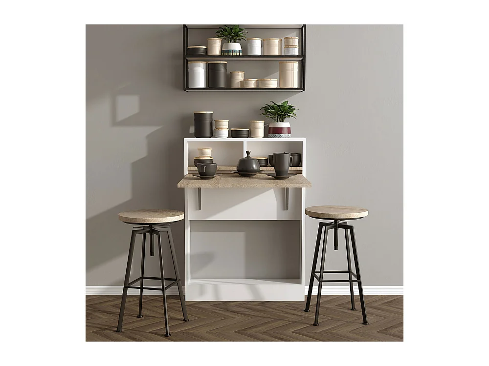 Brock - Table à manger rétractable 2 personnes en bois - Bois clair