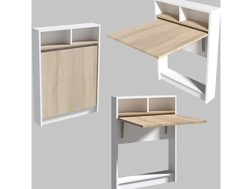 Brock - Table à manger rétractable 2 personnes en bois - Bois clair