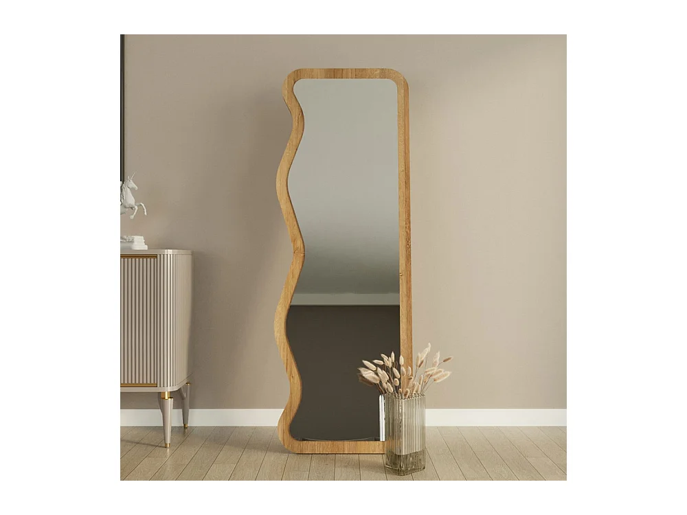 Ronda - Miroir sur pieds en bois 50x160cm - Bois clair
