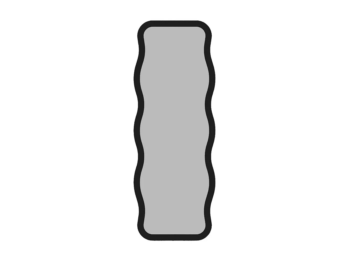 Curvi - Miroir sur pieds en bois 50x160cm - Noir