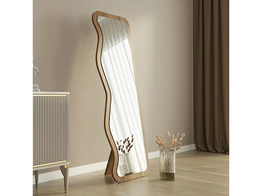 Ronda - Miroir sur pieds en bois 50x160cm - Bois foncé