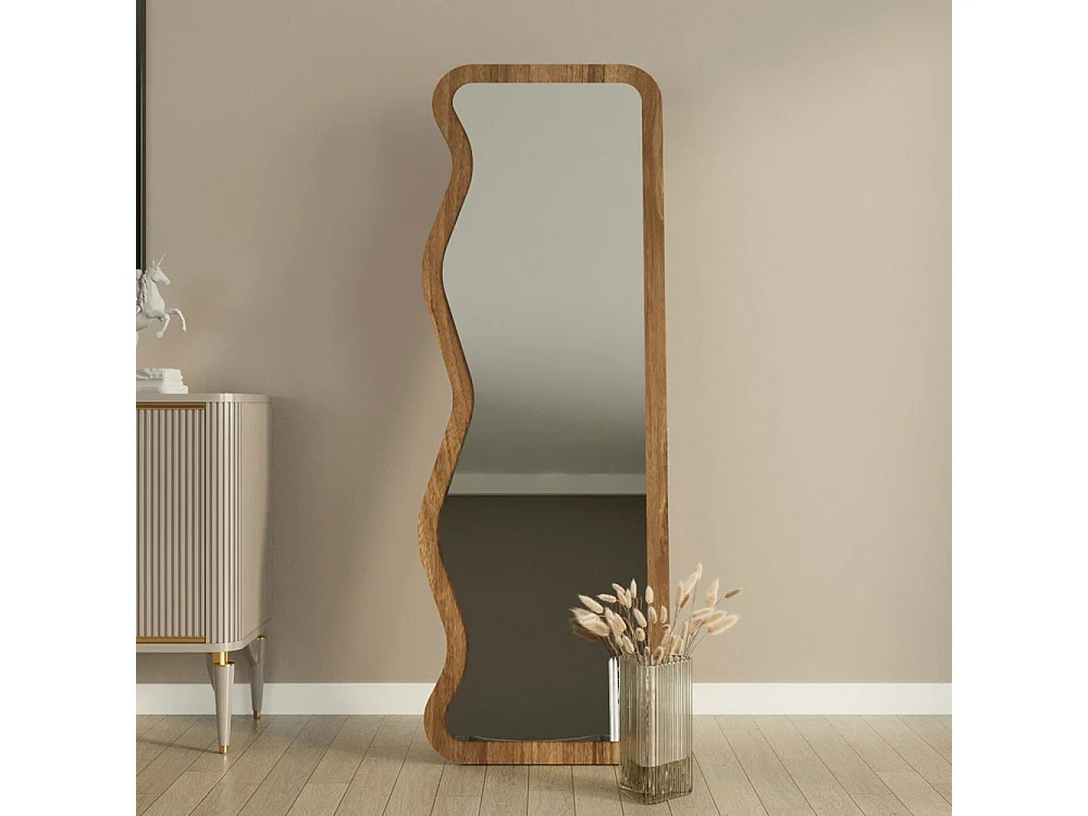 Ronda - Miroir sur pieds en bois 50x160cm - Bois foncé