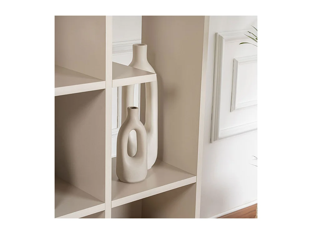 Mako - Étagère en bois H188cm - Beige