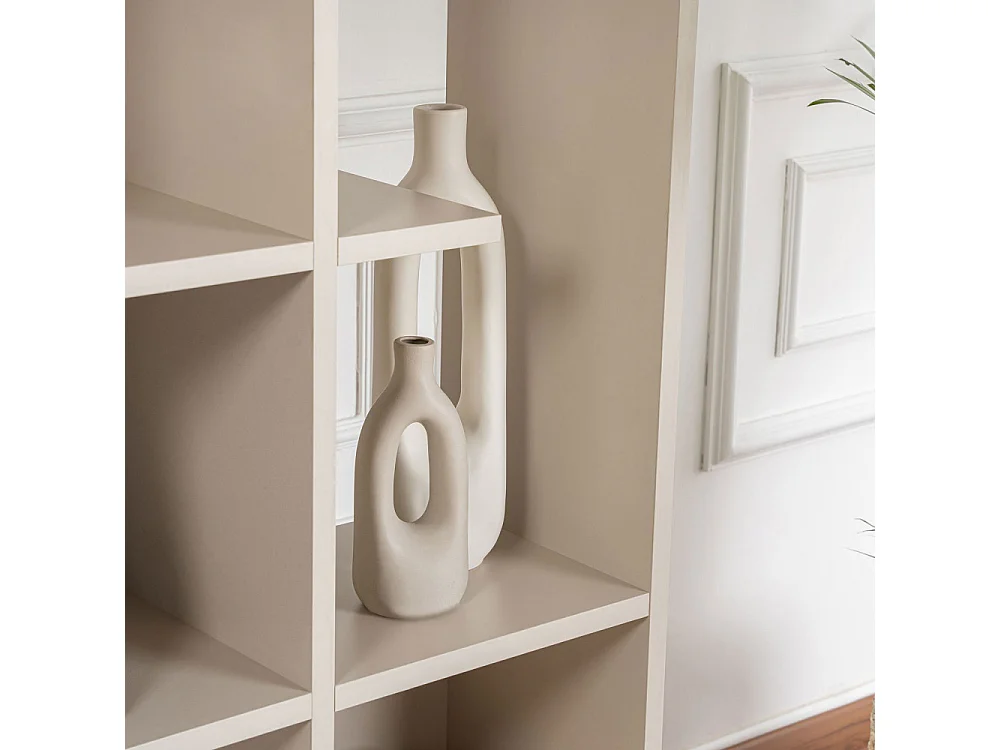 Mako - Étagère en bois H188cm - Beige