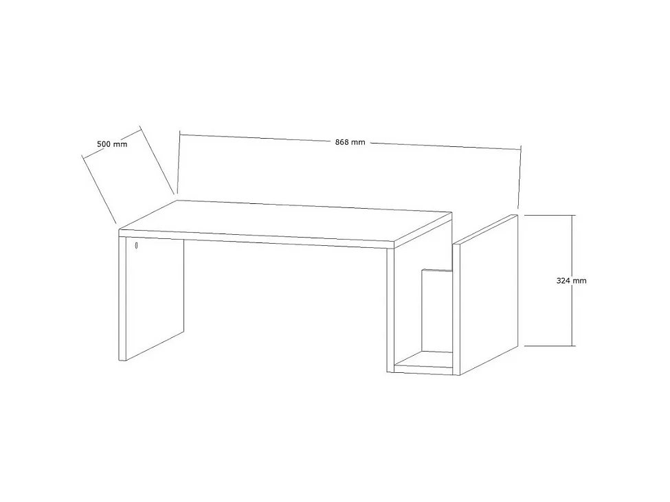 Max - Table basse avec porte magazines effet travertin - Beige