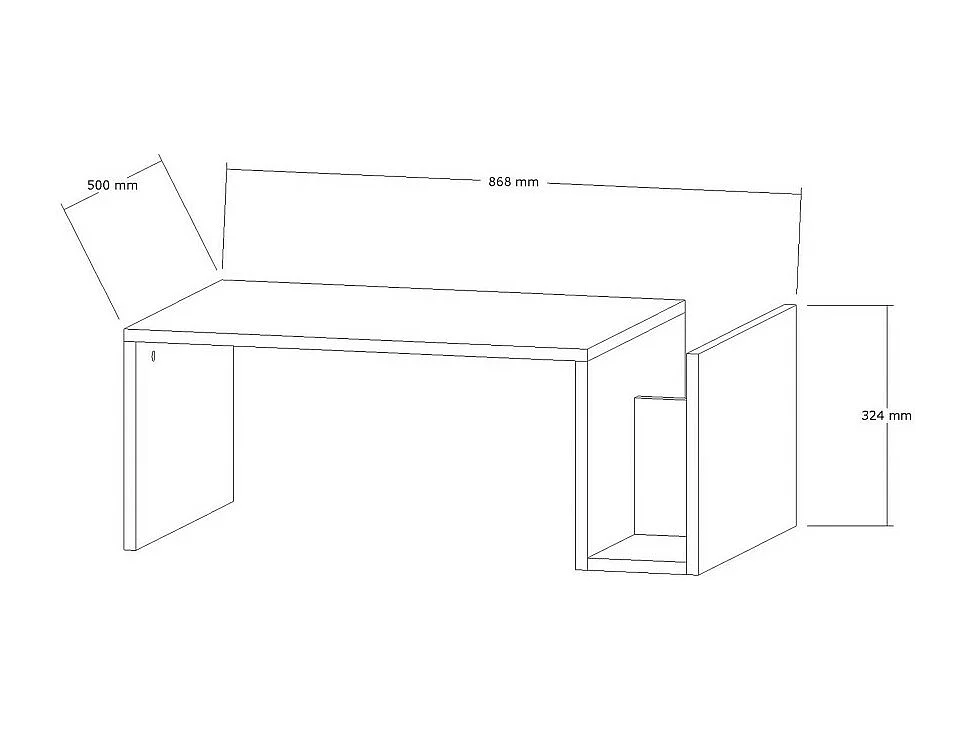 Max - Table basse avec porte magazines effet travertin - Beige