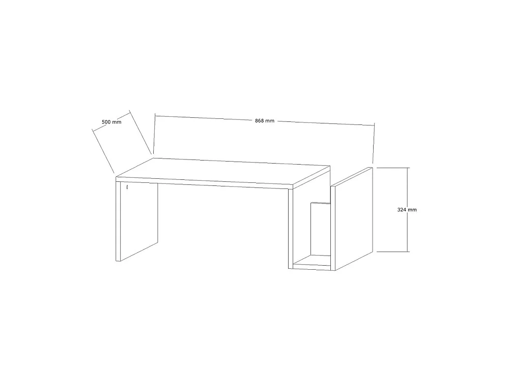 Max - Table basse avec porte magazines effet travertin - Beige
