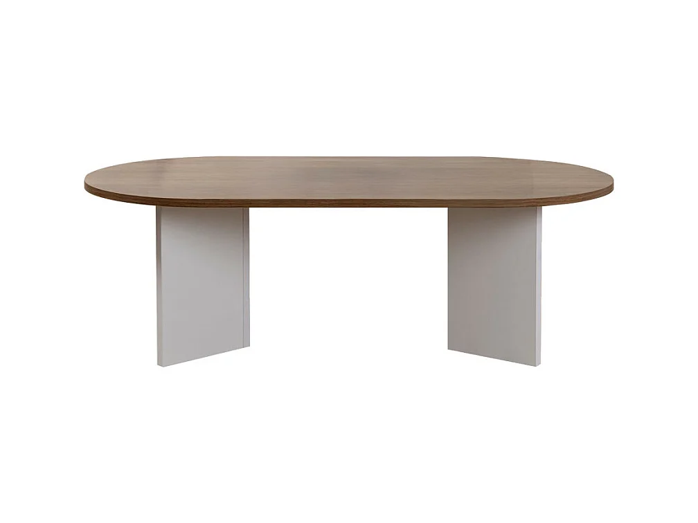 Sam - Table basse ovale en bois 119x60cm - Bois foncé