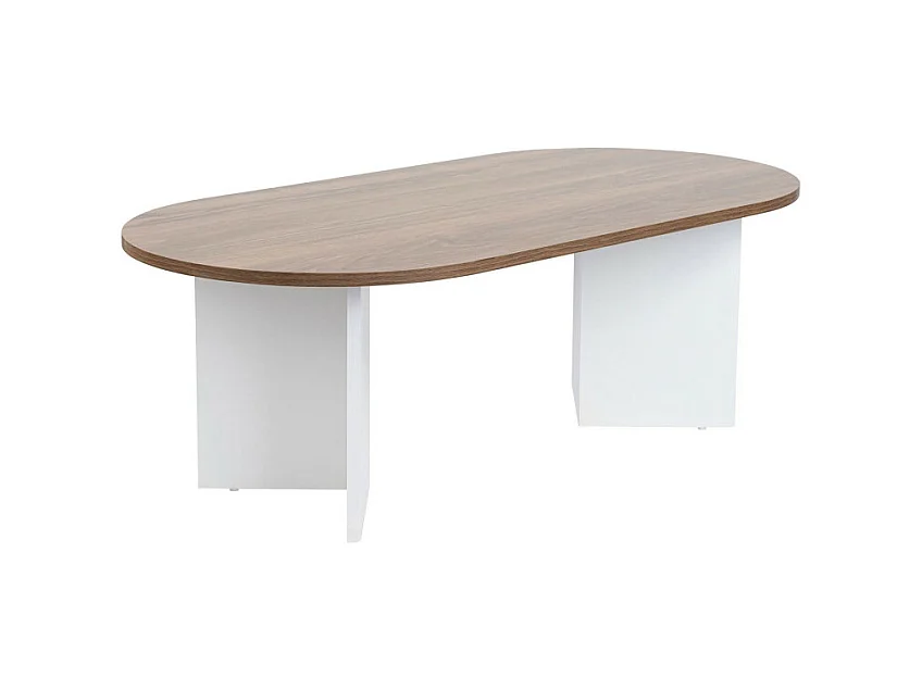 Sam - Table basse ovale en bois 119x60cm - Bois foncé