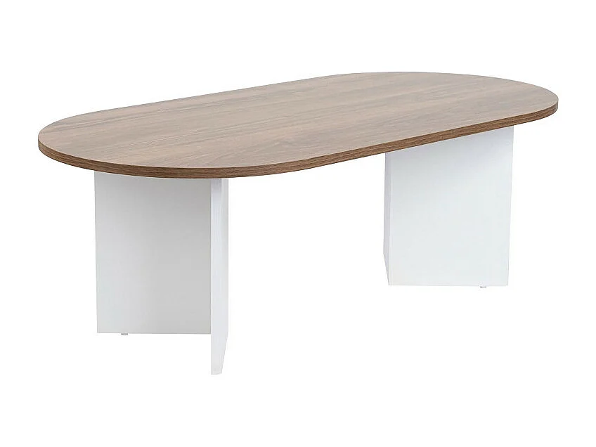 Sam - Table basse ovale en bois 119x60cm - Bois foncé