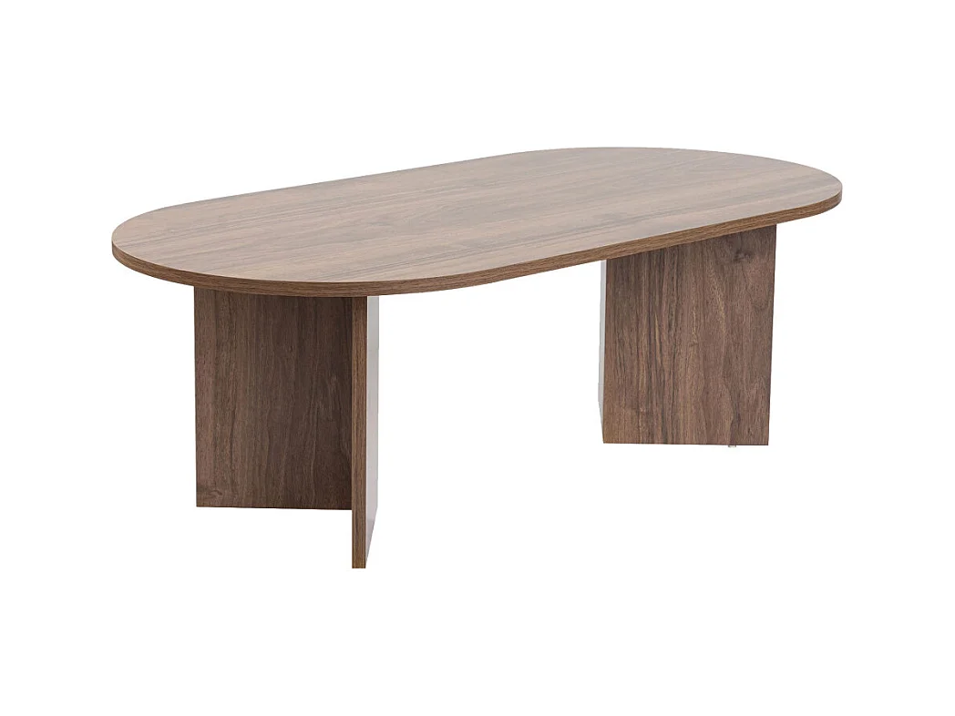 Sam - Table basse ovale en bois 119x60cm  - Bois foncé