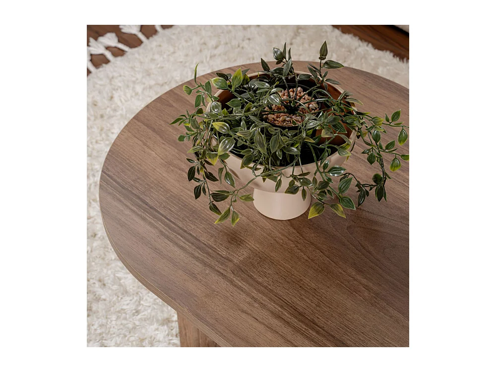 Sam - Table basse ovale en bois 119x60cm  - Bois foncé