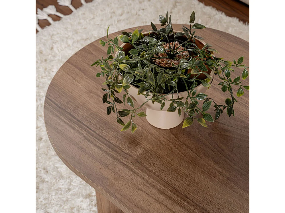 Sam - Table basse ovale en bois 119x60cm  - Bois foncé