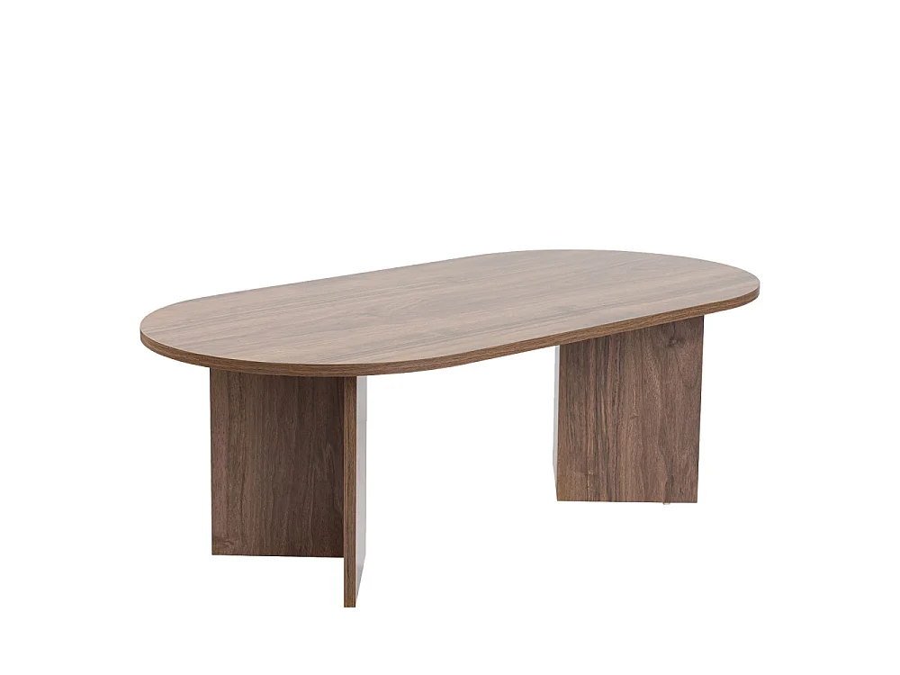 Sam - Table basse ovale en bois 119x60cm  - Bois foncé