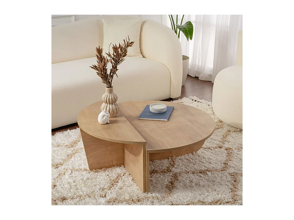 Asya - Lot de 2 tables basses en bois - Bois clair