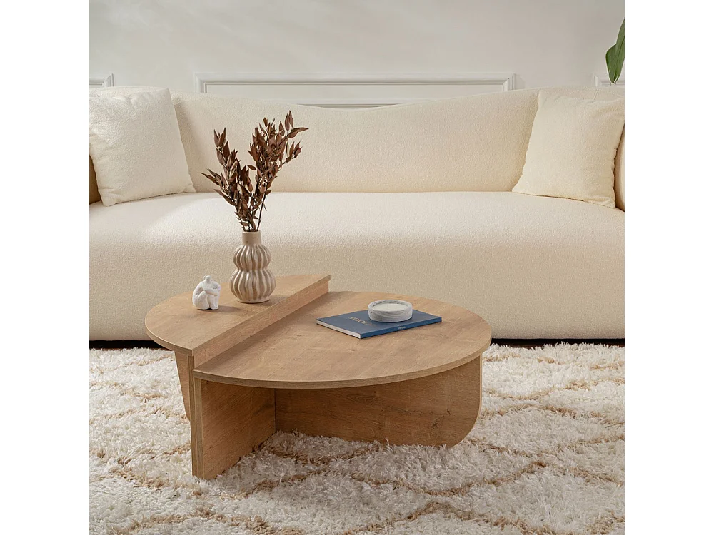 Asya - Lot de 2 tables basses en bois - Bois clair