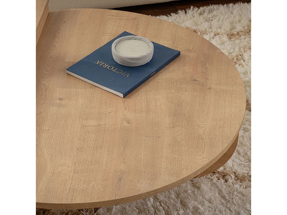 Asya - Lot de 2 tables basses en bois - Bois clair