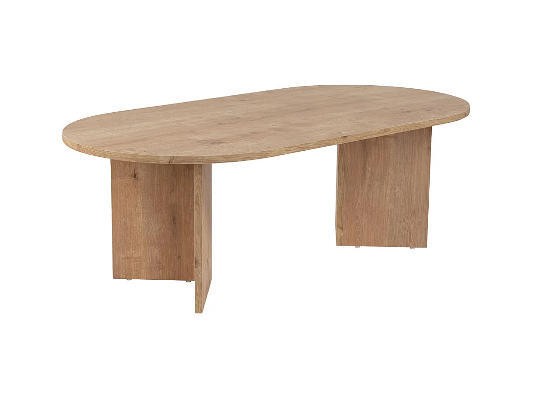 Sam - Table basse ovale en bois 119x60cm - Bois clair