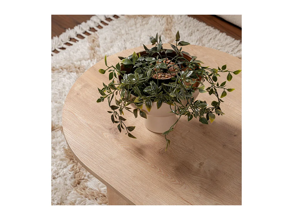 Sam - Table basse ovale en bois 119x60cm - Bois clair