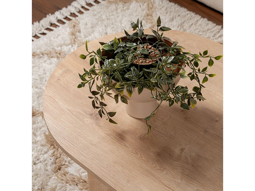 Sam - Table basse ovale en bois 119x60cm - Bois clair