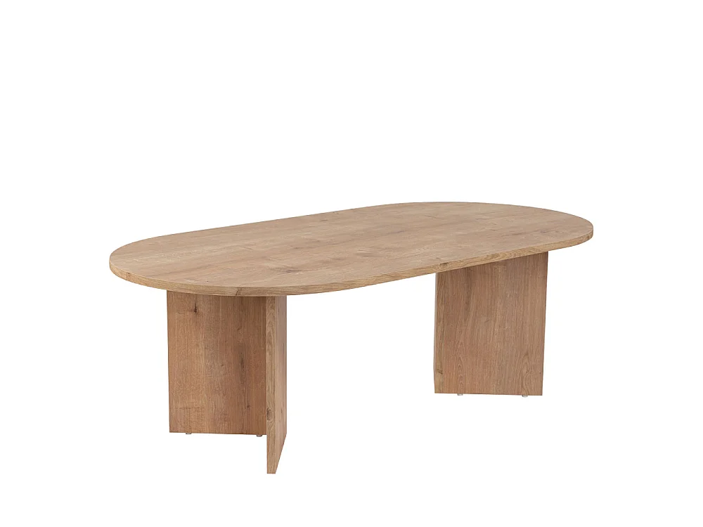 Sam - Table basse ovale en bois 119x60cm - Bois clair