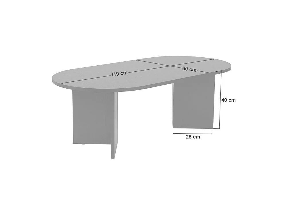 Sam - Table basse ovale en bois 119x60cm - Bois clair