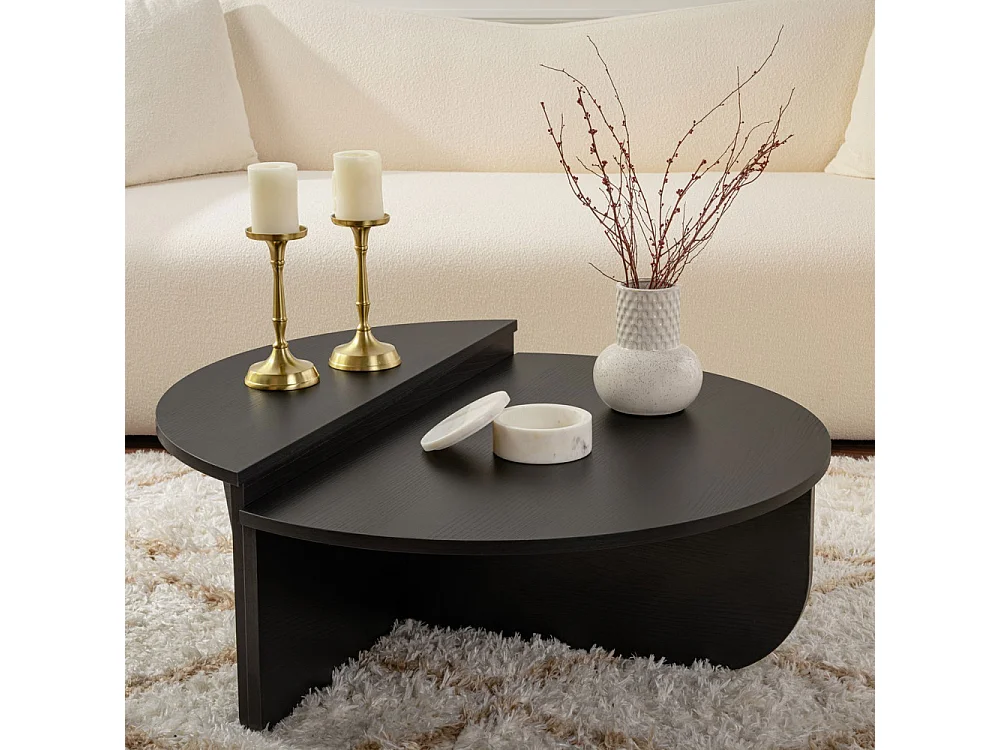 Asya - Lot de 2 tables basses en bois - Noir
