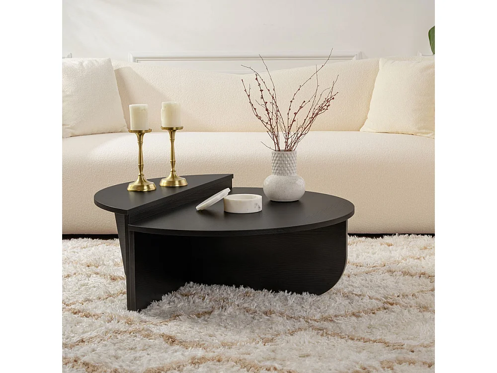 Asya - Lot de 2 tables basses en bois - Noir