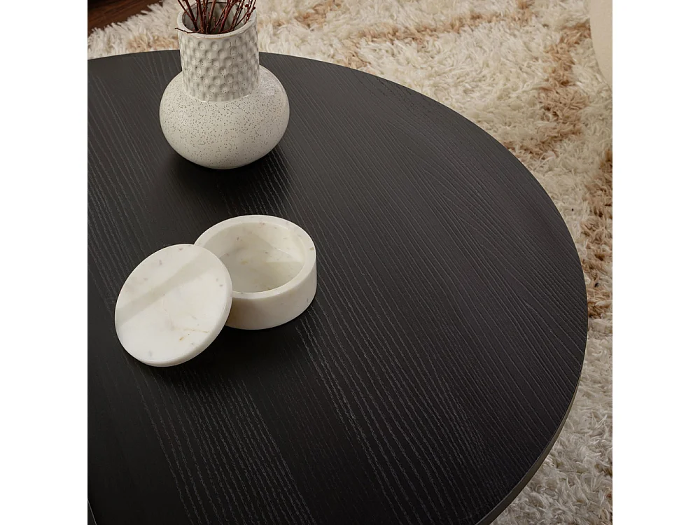 Asya - Lot de 2 tables basses en bois - Noir