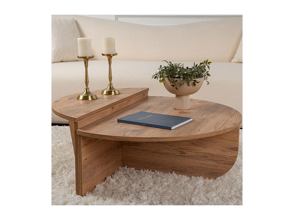 Asya - Lot de 2 tables basses en bois - Bois foncé