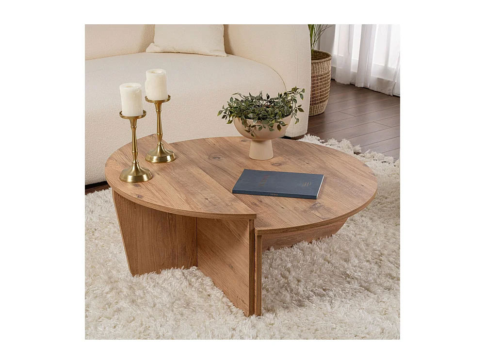 Asya - Lot de 2 tables basses en bois - Bois foncé