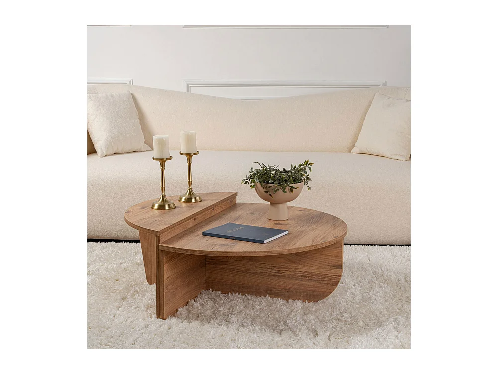 Asya - Lot de 2 tables basses en bois - Bois foncé