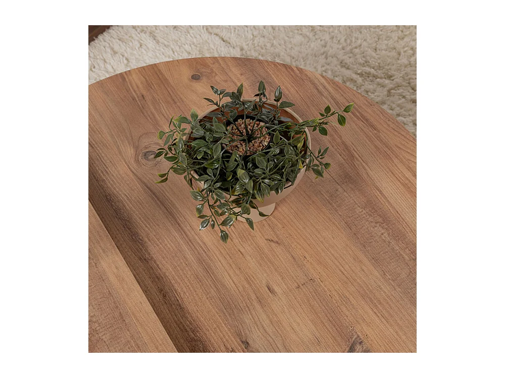 Asya - Lot de 2 tables basses en bois - Bois foncé