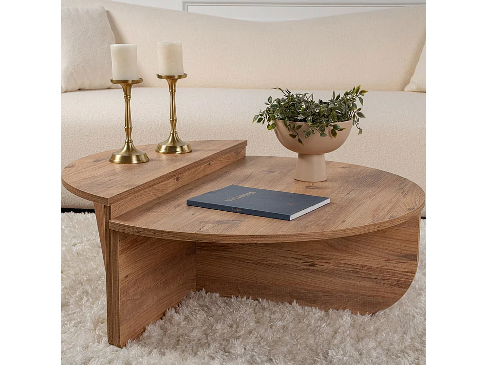 Asya - Lot de 2 tables basses en bois - Bois foncé