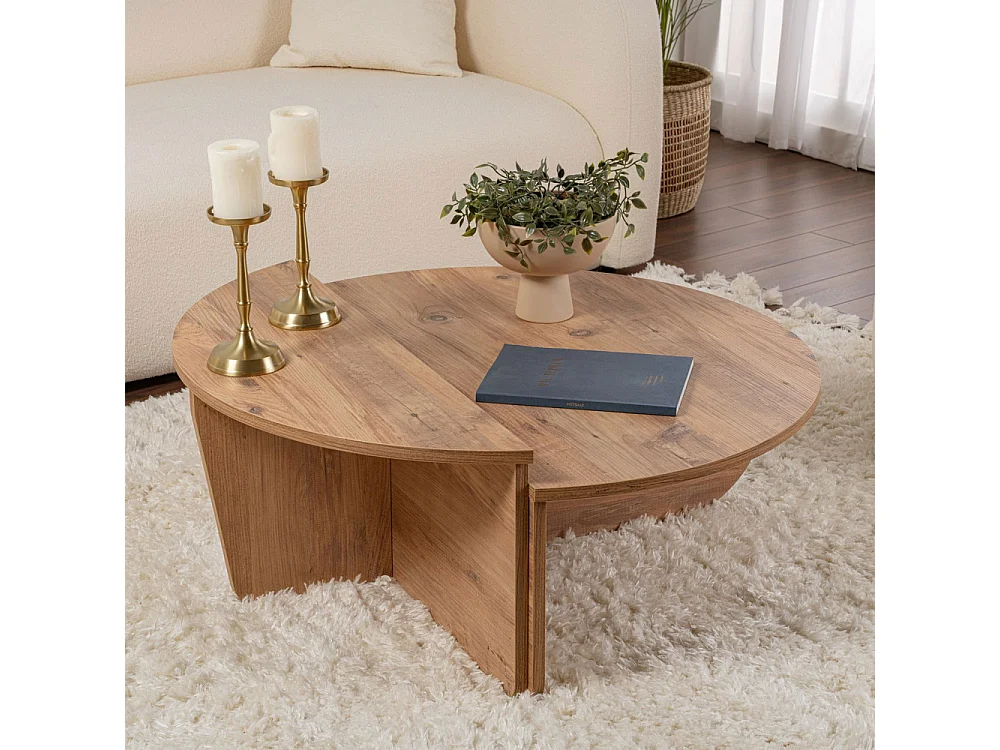 Asya - Lot de 2 tables basses en bois - Bois foncé