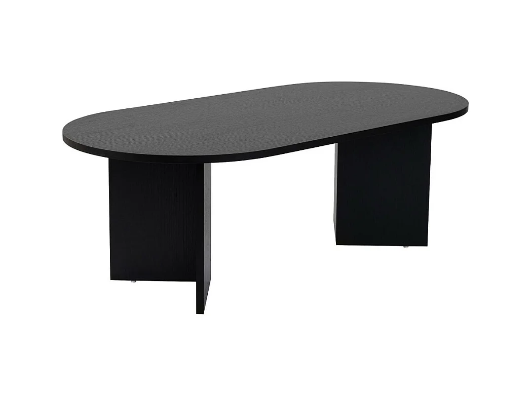 Sam - Table basse ovale en bois 119x60cm - Noir