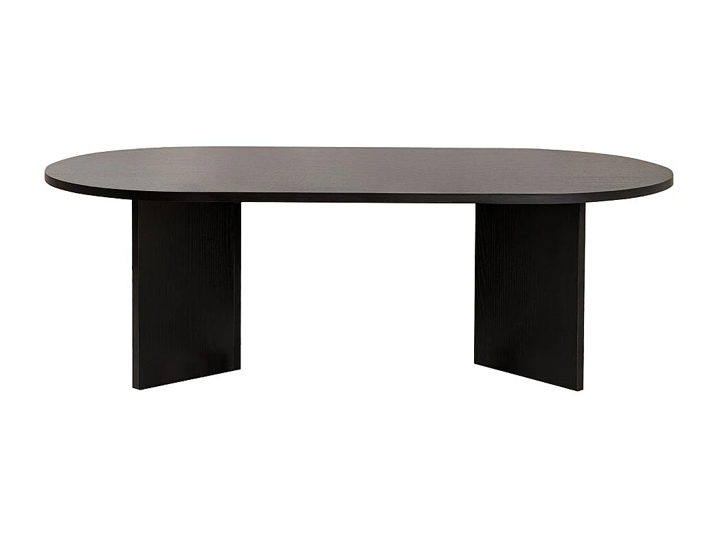 Sam - Table basse ovale en bois 119x60cm - Noir