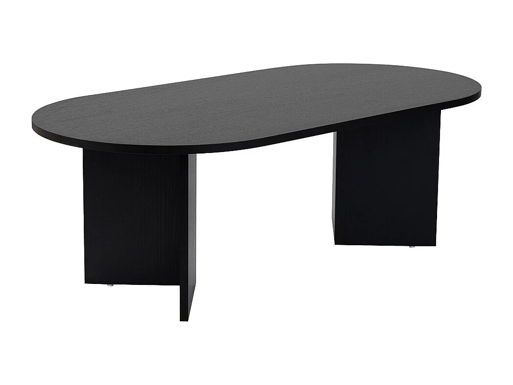 Sam - Table basse ovale en bois 119x60cm - Noir