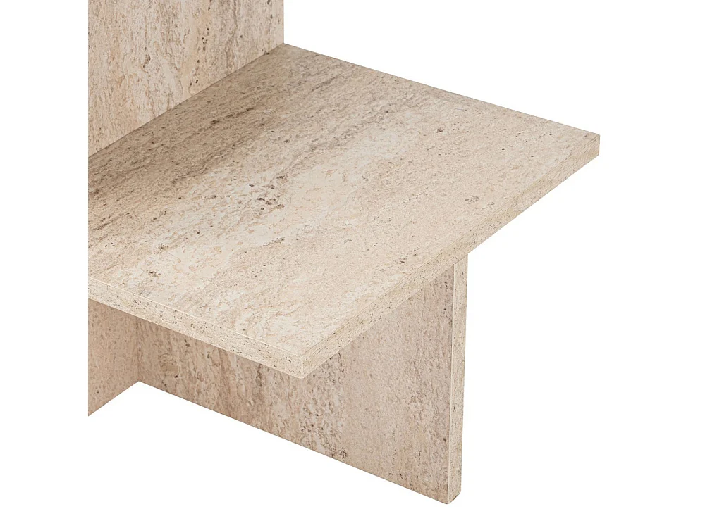 Hemy - Table basse effet travertin - Beige