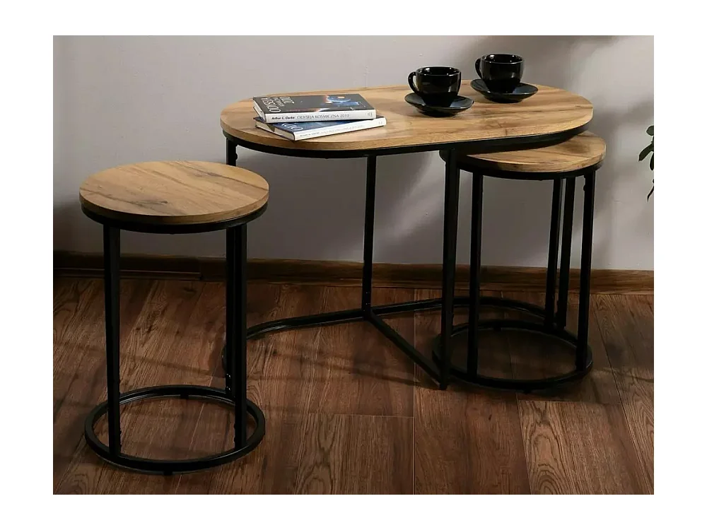 Tavolino Twix 3-pz/marrone