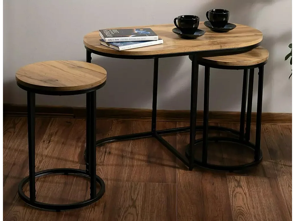 Tavolino Twix 3-pz/marrone