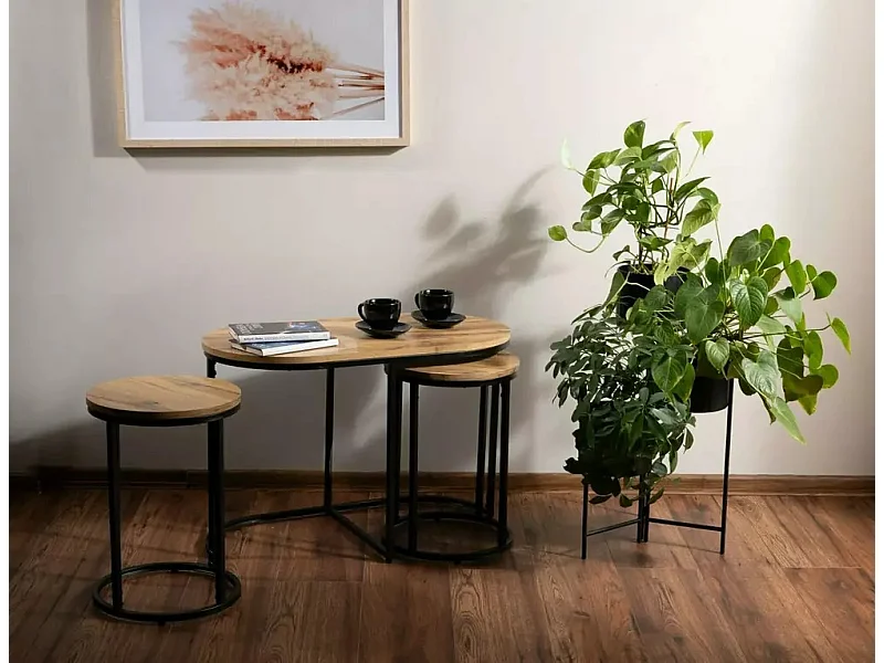 Tavolino Twix 3-pz/marrone