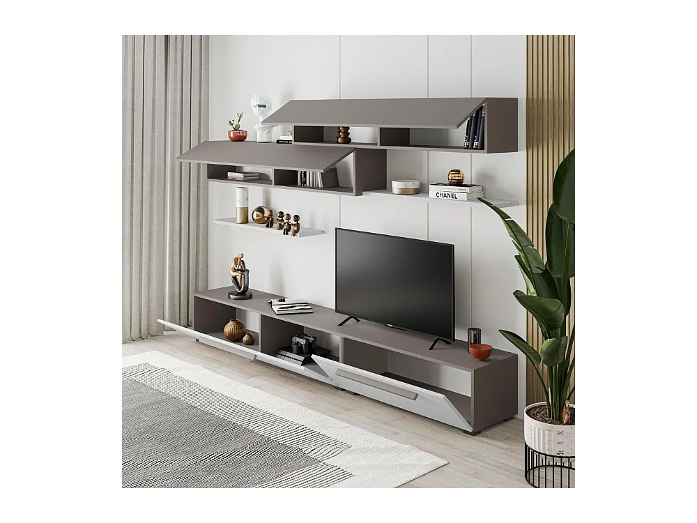 Parete attrezzata Kombat 260 colore bianco e light mocha