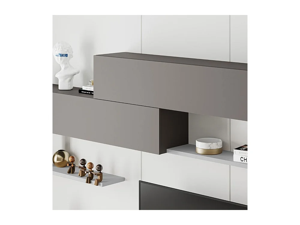 Parete attrezzata Kombat 260 colore bianco e light mocha