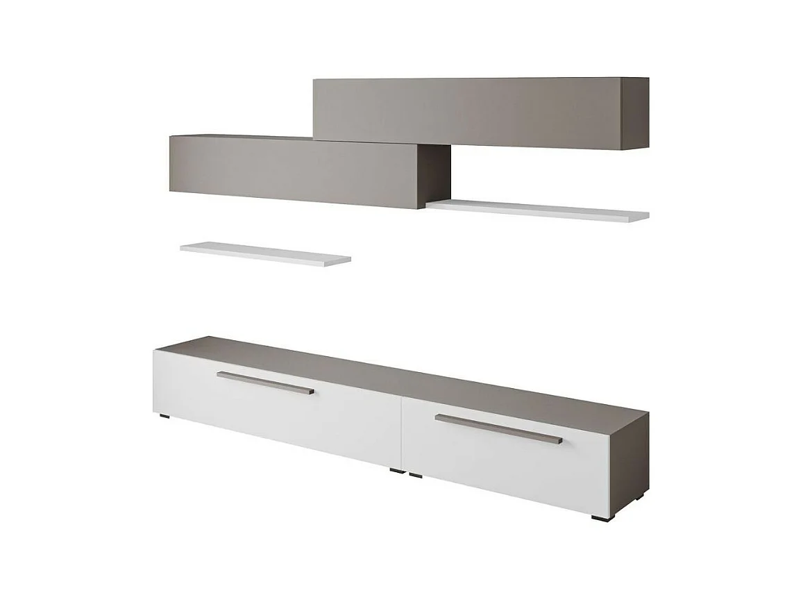 Parete attrezzata Kombat 260 colore bianco e light mocha