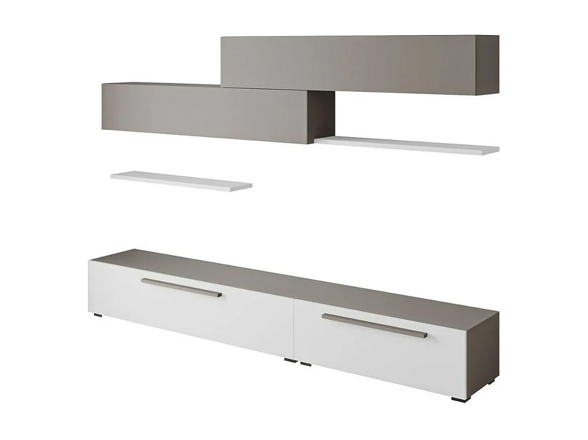 Parete attrezzata Kombat 260 colore bianco e light mocha