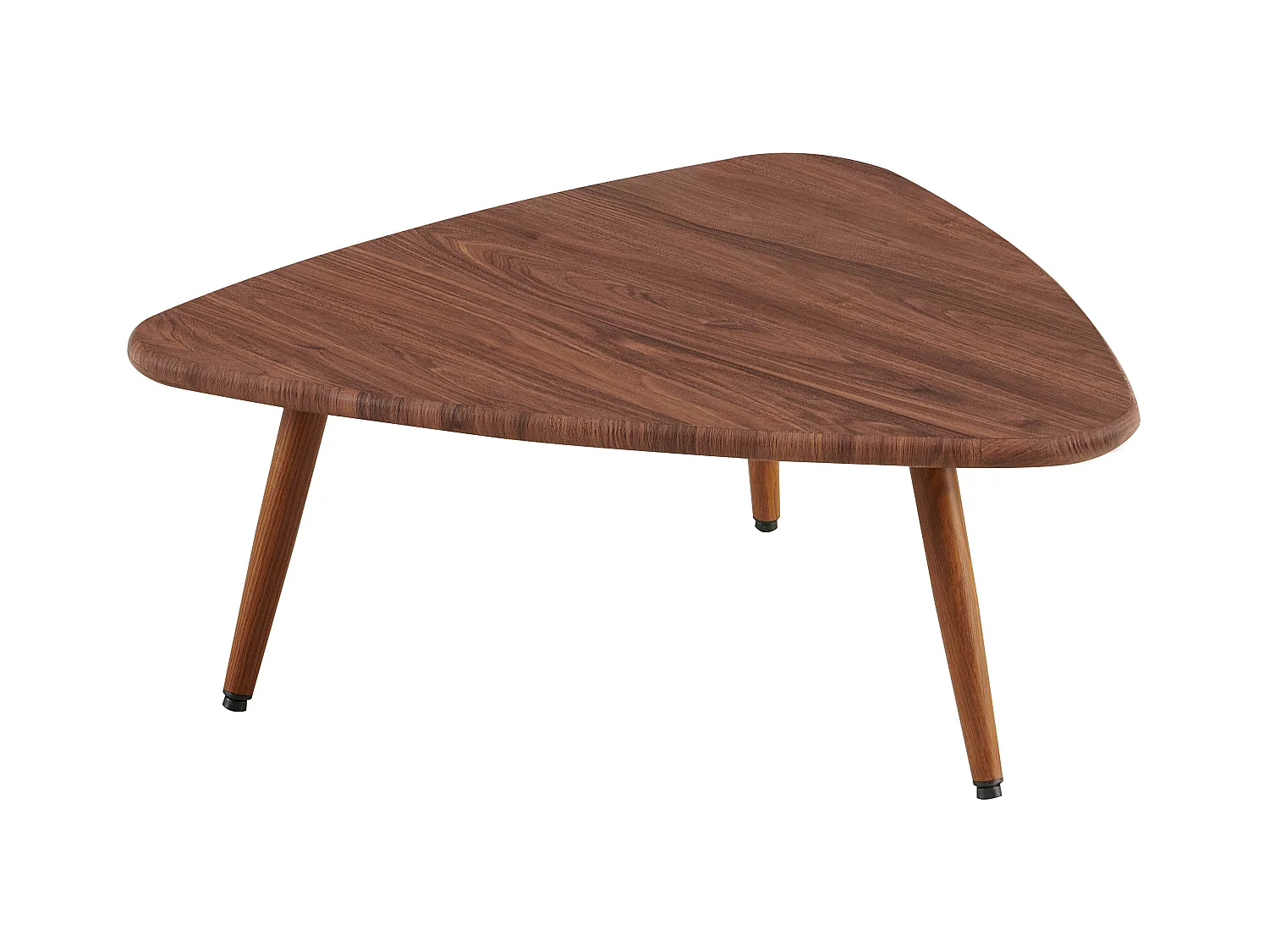 Table basse triangulaire en MDF bois foncé