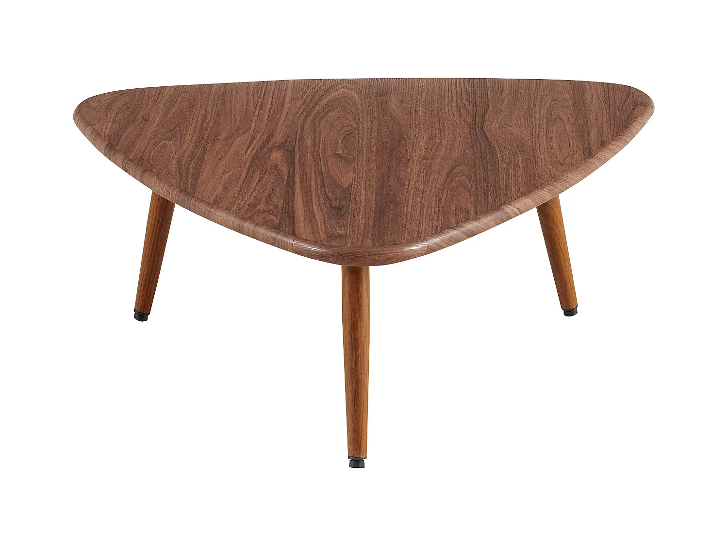 Table basse triangulaire en MDF bois foncé